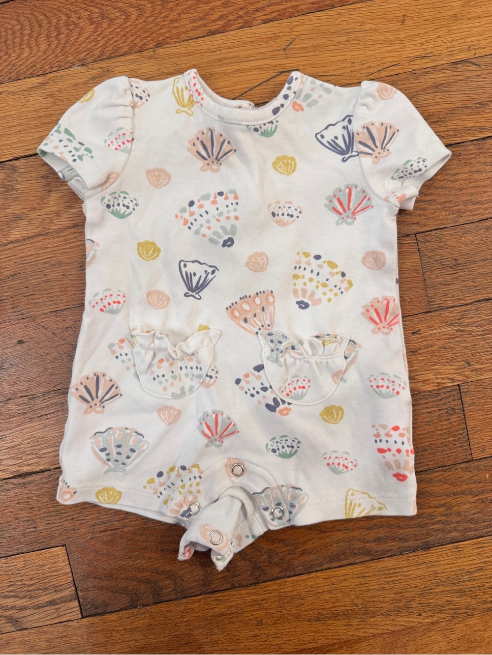 Pehr baby Girls White Seashell Print One-Piece Romper
